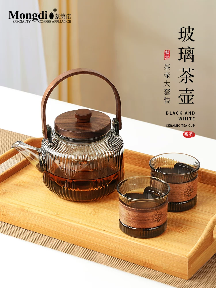 Ấm trà thủy tinh điện tử Mongdio, bếp điện gốm, ấm đun nước, mẫu mới 2023, ấm trà, tách trà, bộ ấm trà thủy tinh gia dụng
