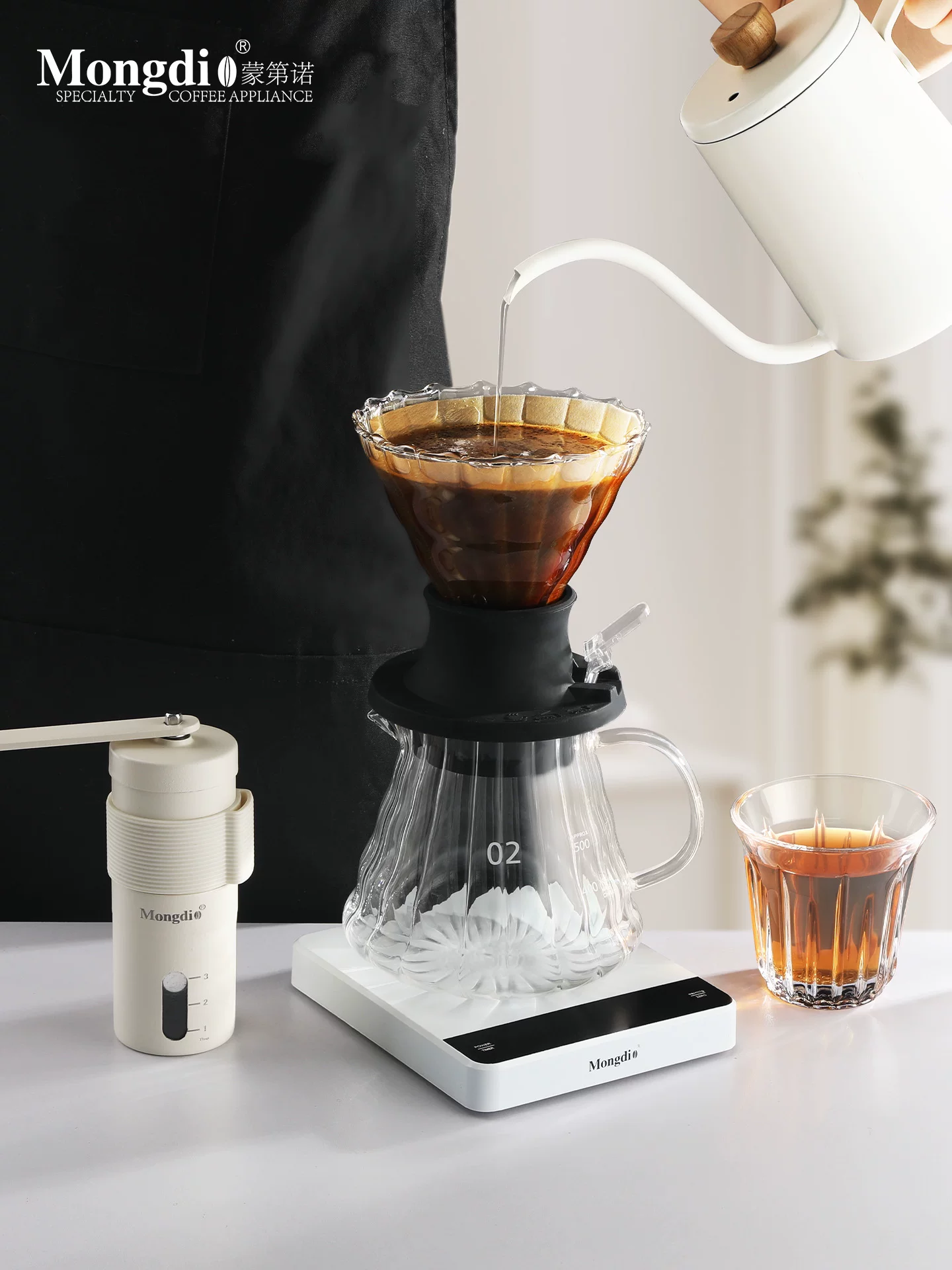 Bộ lọc cà phê thông minh Mongdio cốc lọc cà phê v60 cốc lọc thủy tinh phễu lọc cà phê pha bằng tay bộ chia sẻ cà phê