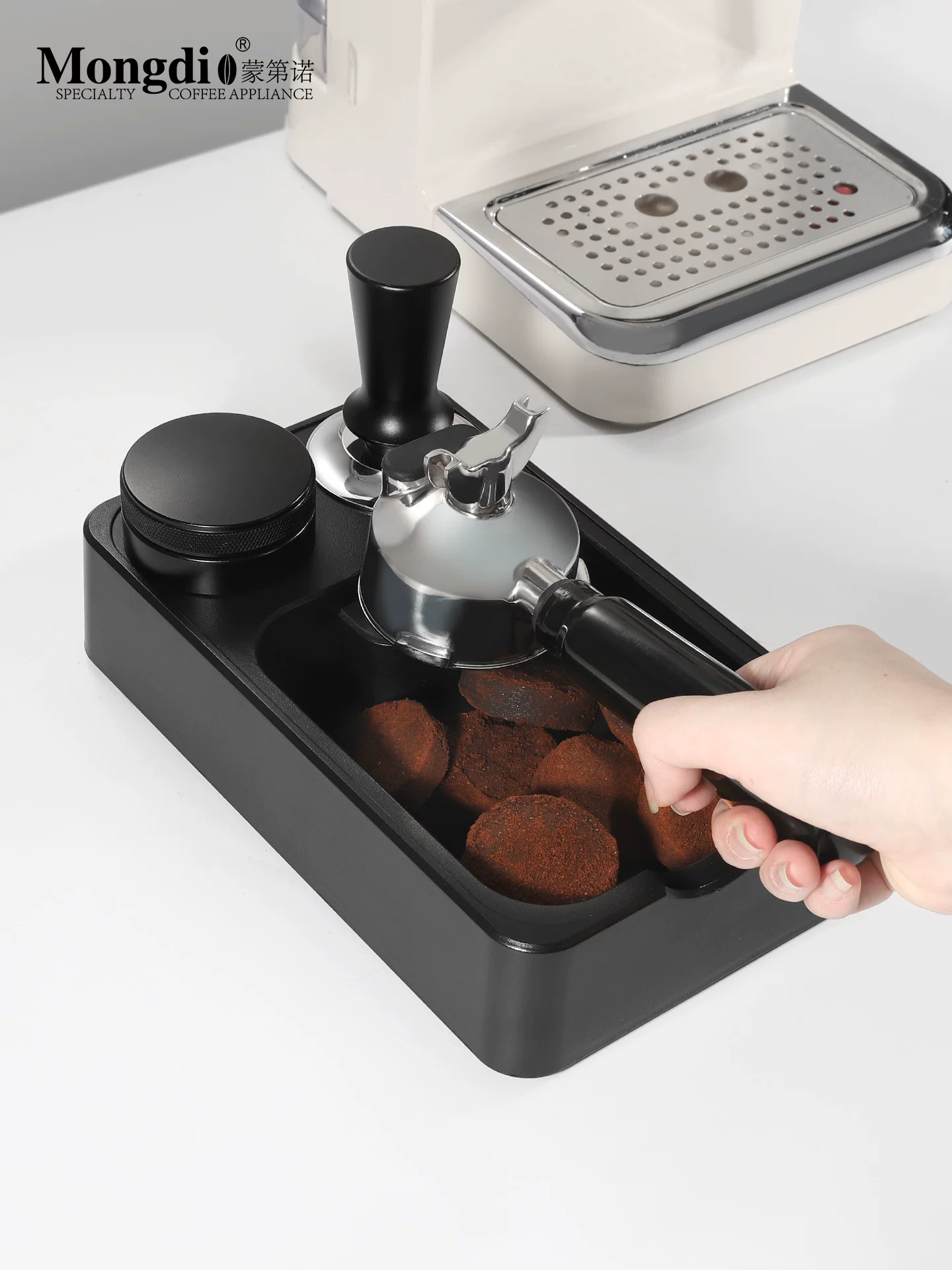 Bộ phận phân phối bột Mongdio, hộp đựng bã cà phê, đế ép, phụ kiện máy pha cà phê tích hợp, dụng cụ, dụng cụ bảo quản, bộ hoàn chỉnh