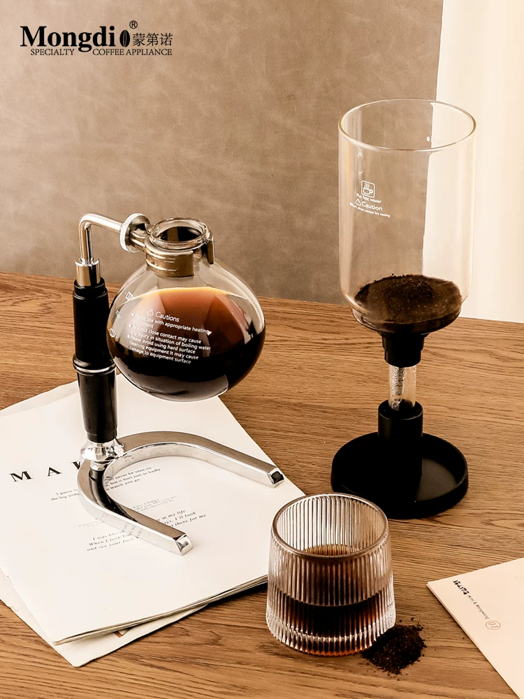 Bộ ấm pha cà phê kiểu siphon Mongdio, lò nướng sóng ánh sáng, bộ ấm pha cà phê kiểu siphon, bếp điện, đèn halogen, máy pha cà phê