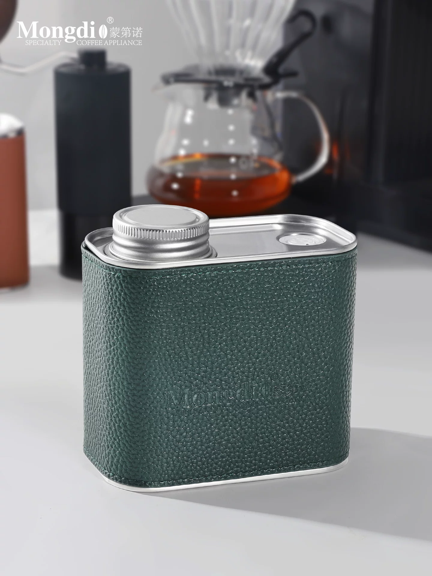 Lon cà phê Mongdio kín hơi, hộp đựng cà phê bằng thiếc, bình đựng cà phê có van một chiều, hộp đựng cà phê.