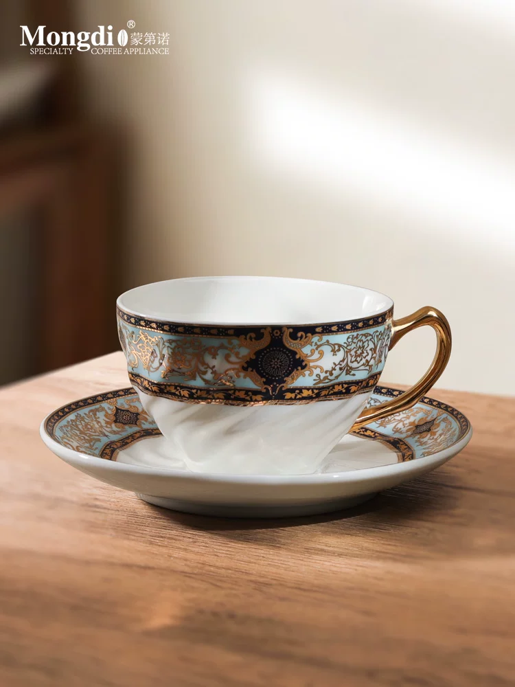 Mongdio gốm sứ cà phê cao cấp tinh tế bộ cốc và đĩa đựng cà phê tại nhà cà phê latte nghệ thuật cốc retro cốc cà phê
