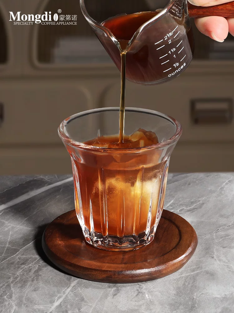 Cốc cà phê Mongdio cốc thủy tinh bẩn cốc cao cấp tinh tế cốc thủy tinh cà phê espresso cốc cà phê latte Mỹ