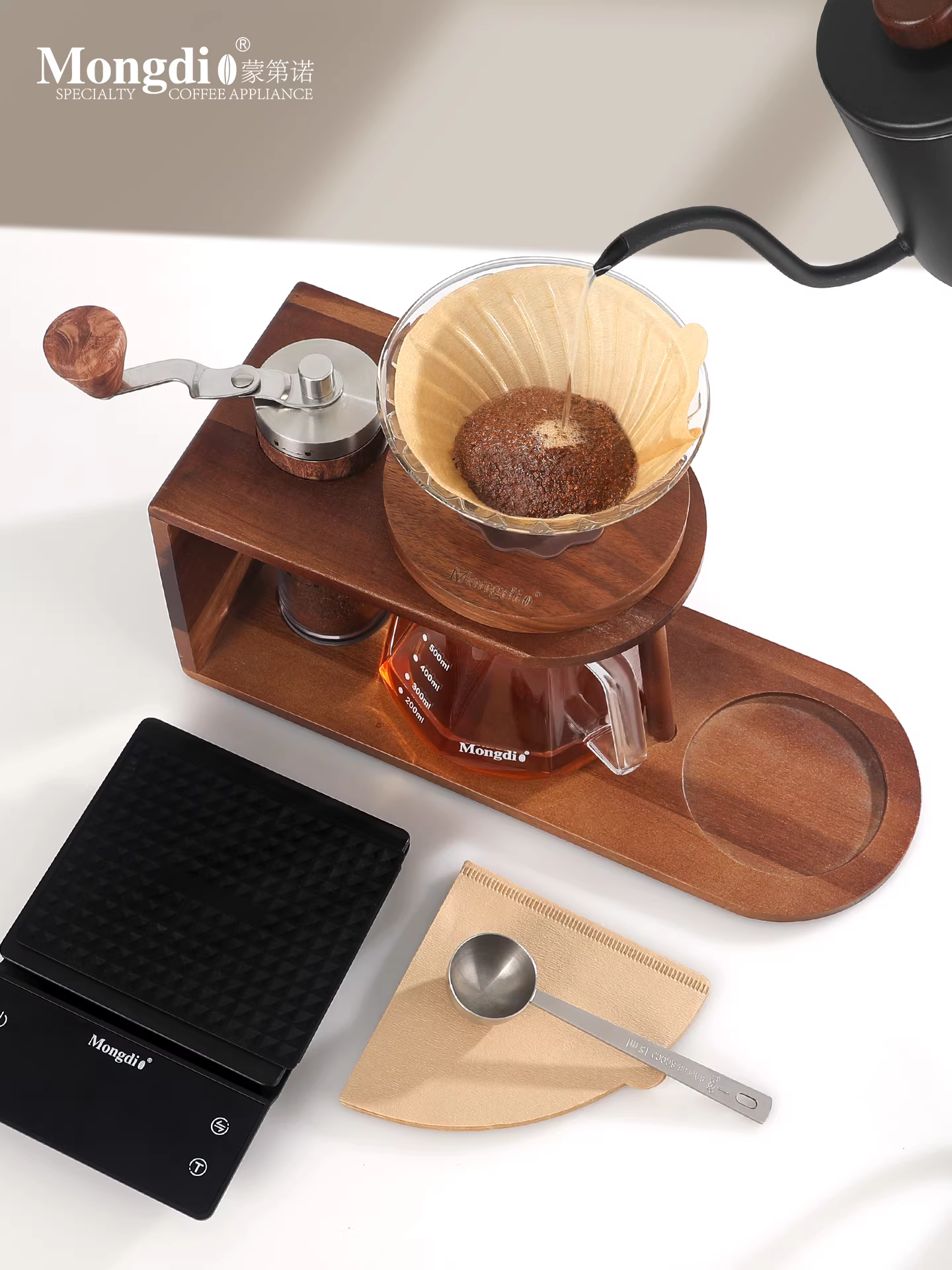 Bộ ấm pha cà phê thủ công Mongdio máy xay cà phê cầm tay máy pha cà phê quay tay ấm pha cà phê dụng cụ pha cà phê giá để đồ