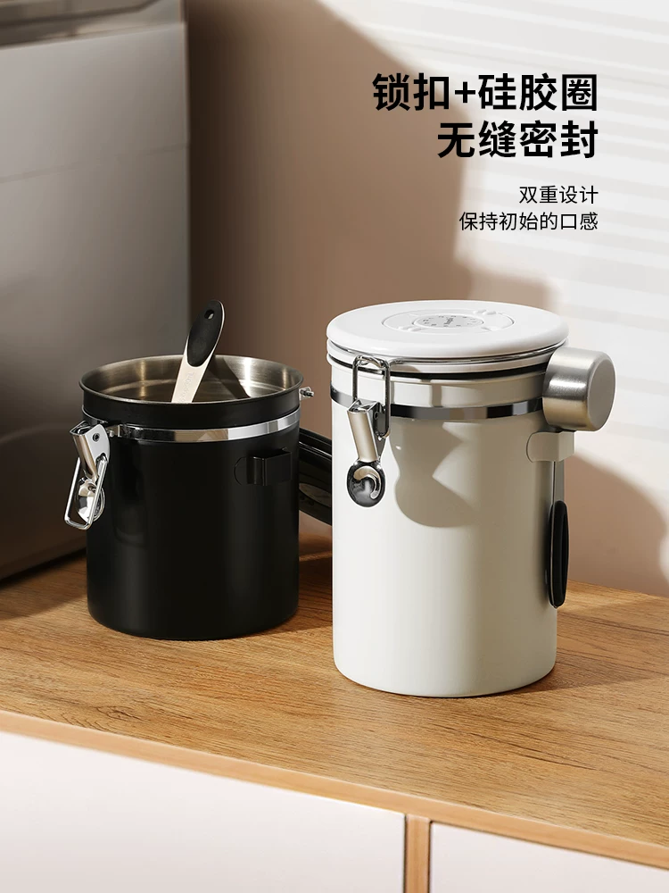 Hũ đựng hạt cà phê Mongdio, hũ đựng bột cà phê kín, hũ đựng có lỗ thông hơi một chiều bằng thép không gỉ, hộp đựng cà phê.