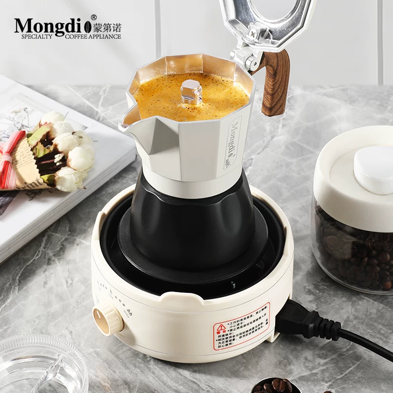 Máy pha cà phê moka pot hai van Mongdio thế hệ thứ ba, máy pha cà phê espresso nhỏ gia dụng, bộ pha cà phê thủ công