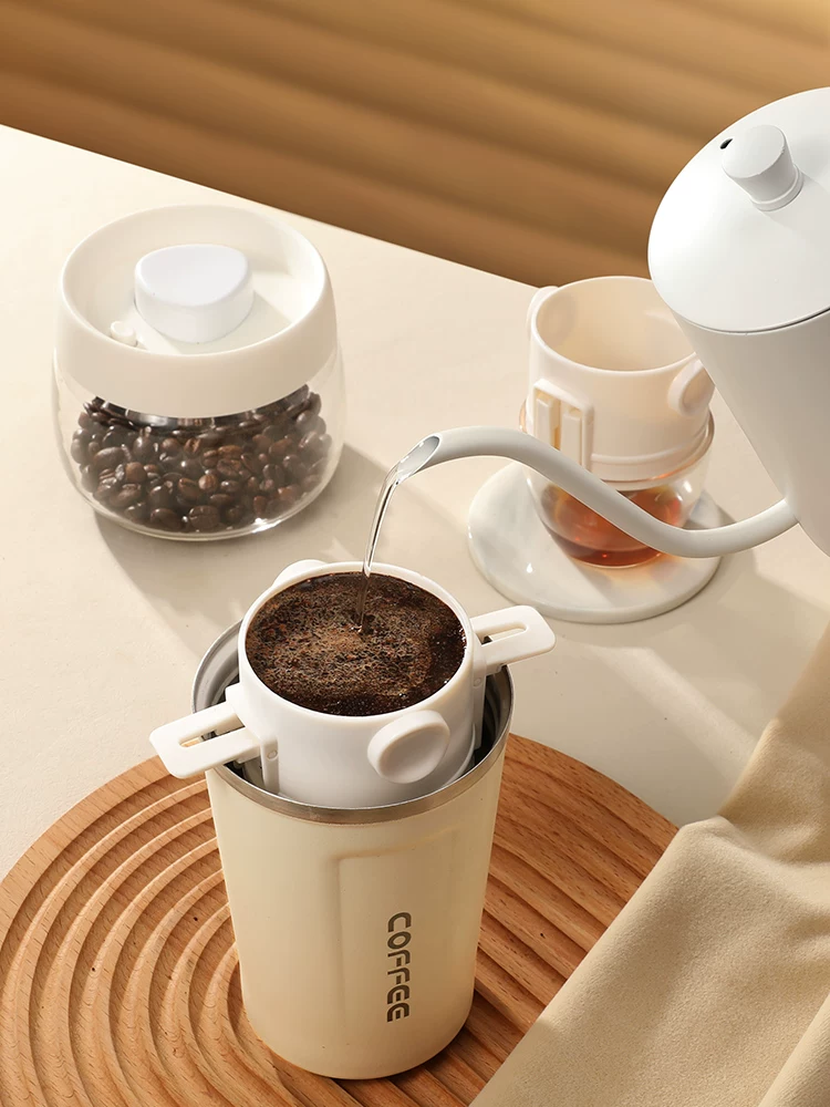 Bộ lọc cà phê Mongdio pha cà phê bằng tay cốc lọc cà phê bằng thép không gỉ di động có thể gập lại bộ lọc cà phê phễu cà phê