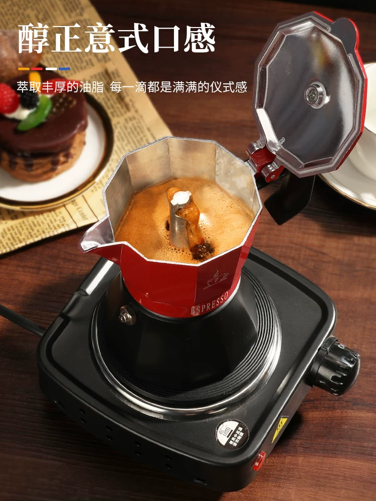 Máy pha cà phê tại nhà Mongdio Moka pot Máy pha cà phê espresso kiểu Ý Moka Bộ ấm pha cà phê thủ công