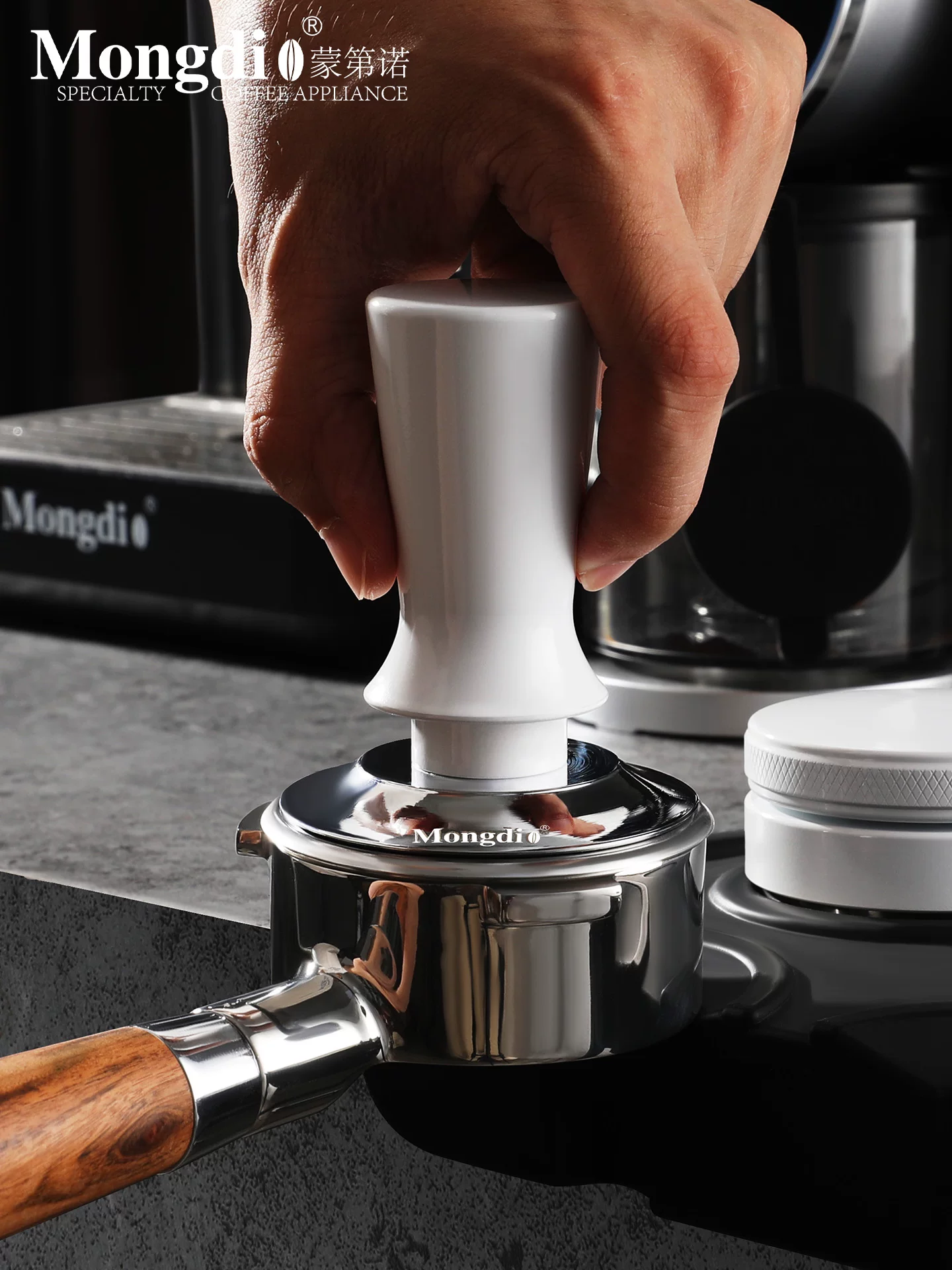 Dụng cụ nén cà phê Mongdio bằng thép không gỉ, kích thước 51/58mm, phụ kiện máy pha cà phê espresso