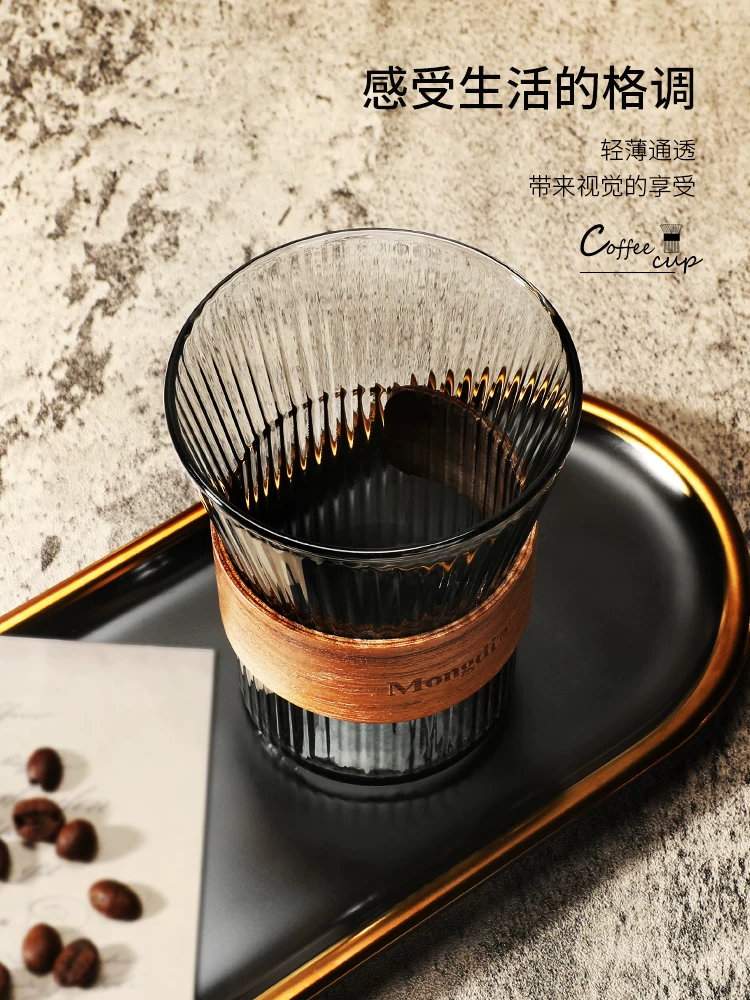 Ly cà phê Mongdio, ly đá Mỹ cao cấp, kiểu dáng tinh tế, phong cách mạng xã hội, ly latte trong suốt dùng trong gia đình