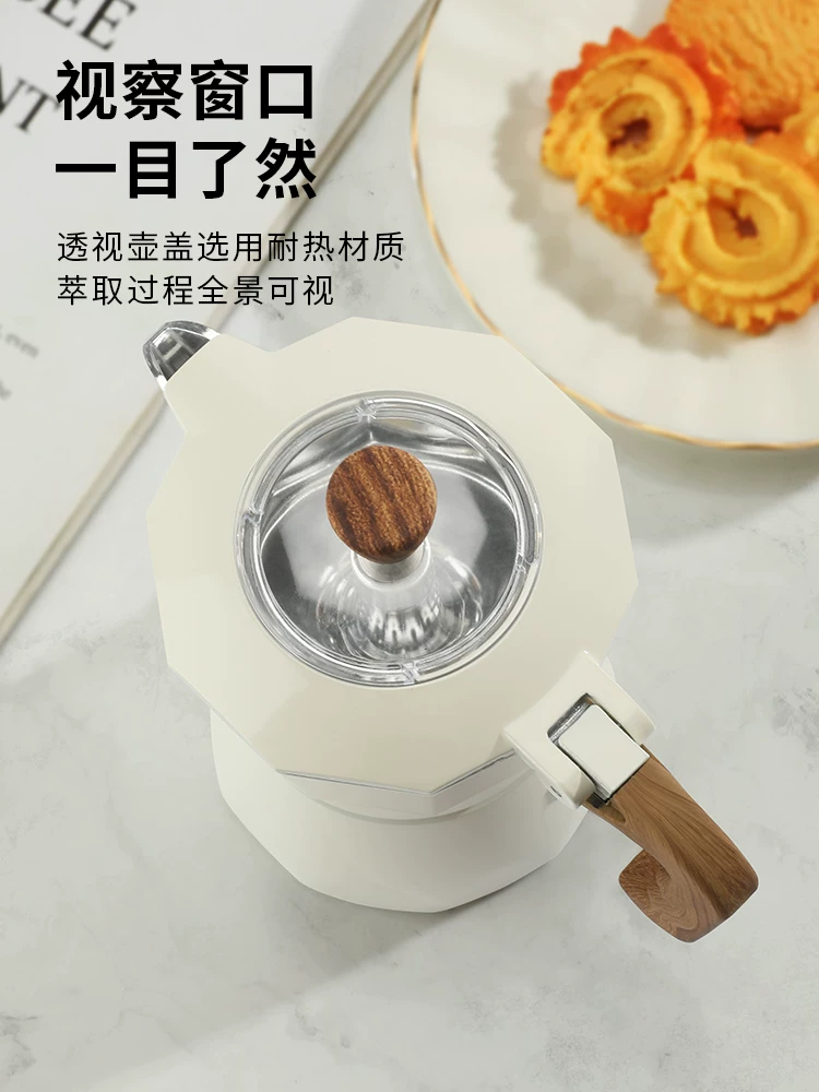 Máy pha cà phê moka pot hai van Mongdio, máy pha cà phê espresso tại nhà, bộ ấm pha cà phê