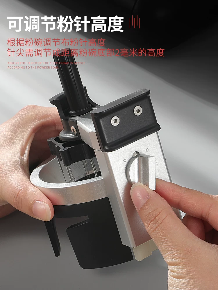 Kim phân phối bột cà phê Mongdio, kim phân phối bột dạng kim xoay có thể điều chỉnh, phân tán các cục bột đều nhau.