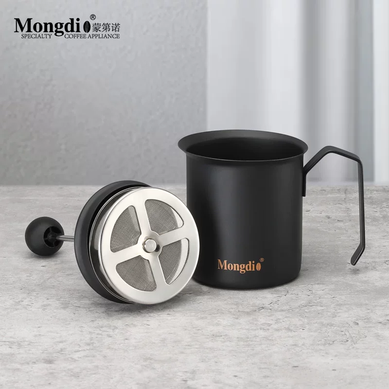 Máy tạo bọt sữa bằng tay Mongdio, máy tạo bọt sữa cà phê, máy tạo bọt sữa gia dụng bằng thép không gỉ