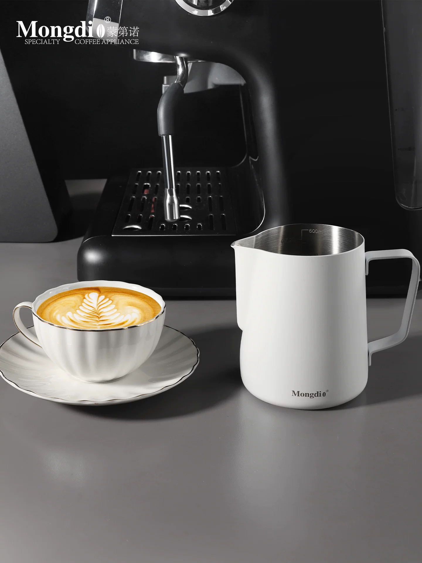 Cốc vẽ latte Mongdio, bình vẽ latte cà phê, cốc tạo bọt sữa, bình sữa bằng thép không gỉ, cốc cà phê đặc biệt có vòi nhọn để vẽ latte
