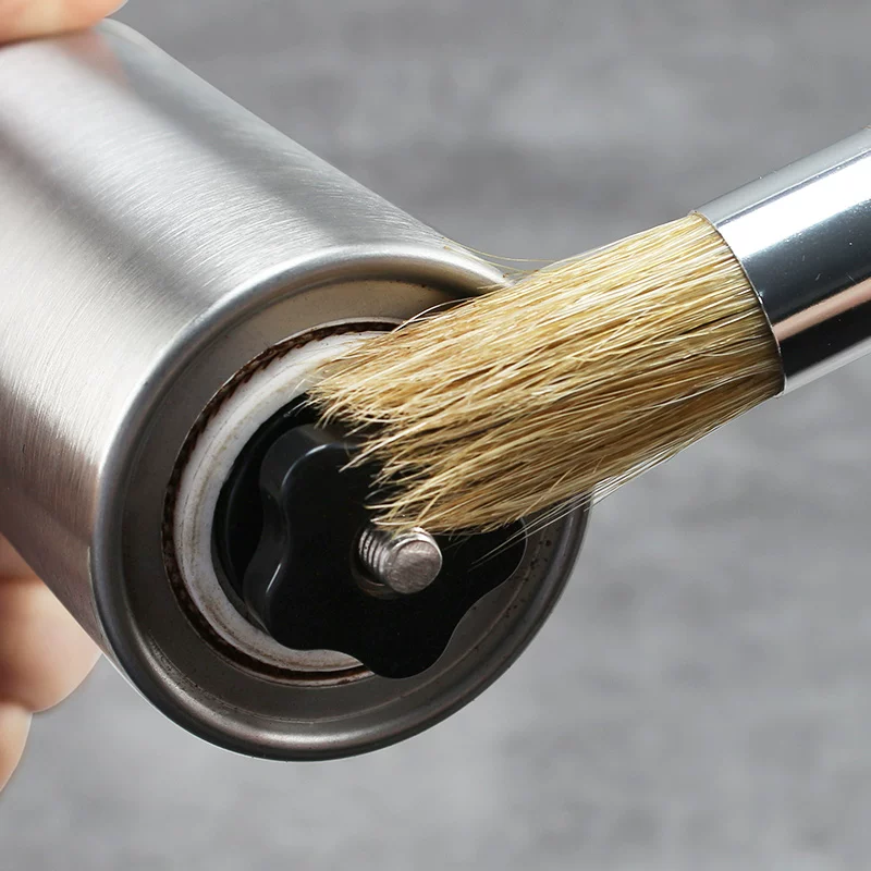Bàn chải vệ sinh máy xay cà phê Mongdio, bàn chải vệ sinh tay cầm bằng gỗ tự nhiên cho máy pha cà phê, bàn chải vệ sinh bã cà phê quán cà phê