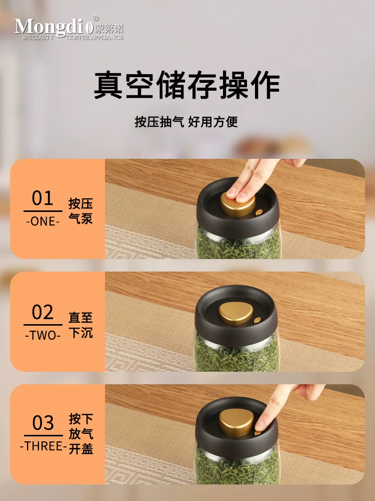 Hộp đựng trà Mongdio, lọ thủy tinh kín khí, lọ đựng trà, hộp đựng trà gia dụng, hộp đựng trà thơm