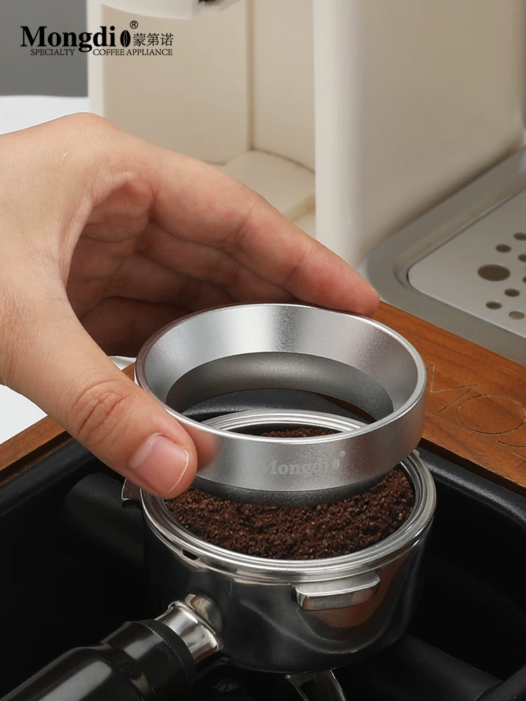 Vòng chắn bột cà phê từ tính chống bắn tung tóe Mongdio 51mm 58mm, dụng cụ phân phối bột cà phê cho máy pha cà phê