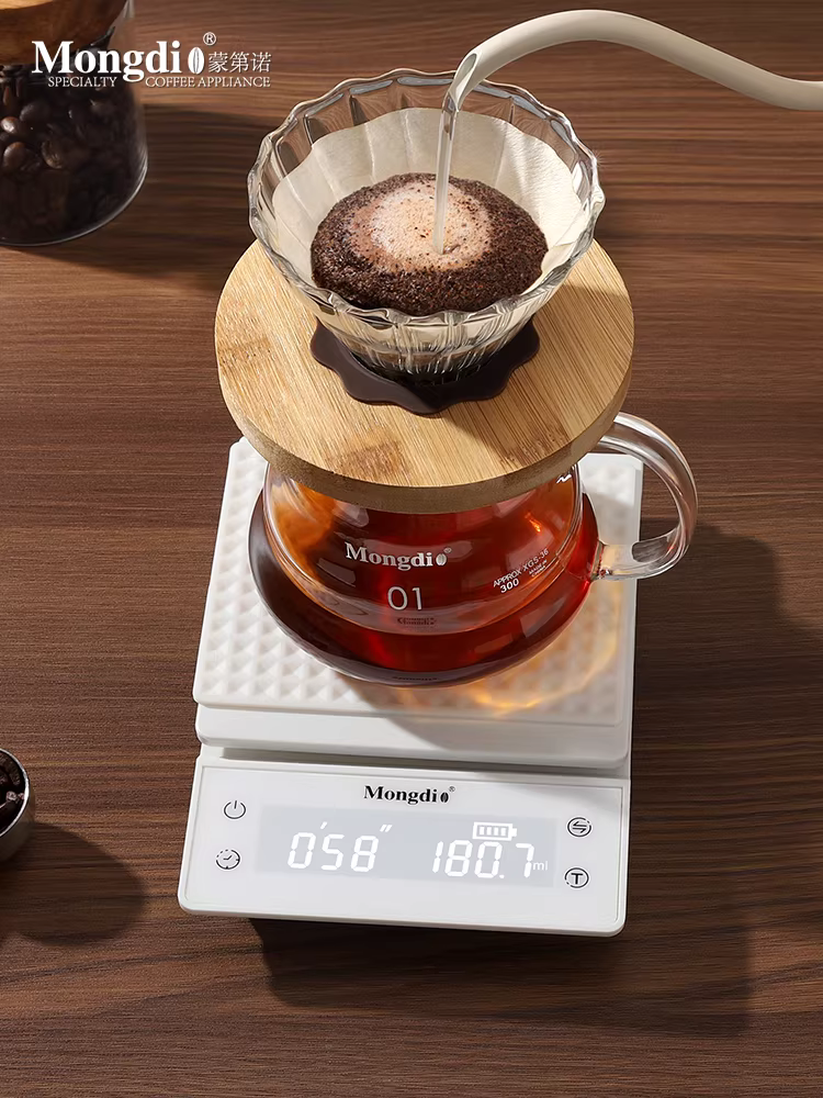 Cân điện tử cà phê Mongdio, cân cà phê, cân điện tử đặc biệt dành cho cà phê pha thủ công, cân hạt cà phê espresso, cân hẹn giờ