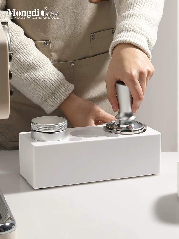 Nhà phân phối bột Mongdio, dụng cụ nén, đế nén cà phê, hộp đựng dụng cụ, phụ kiện máy pha cà phê, bộ dụng cụ ba món