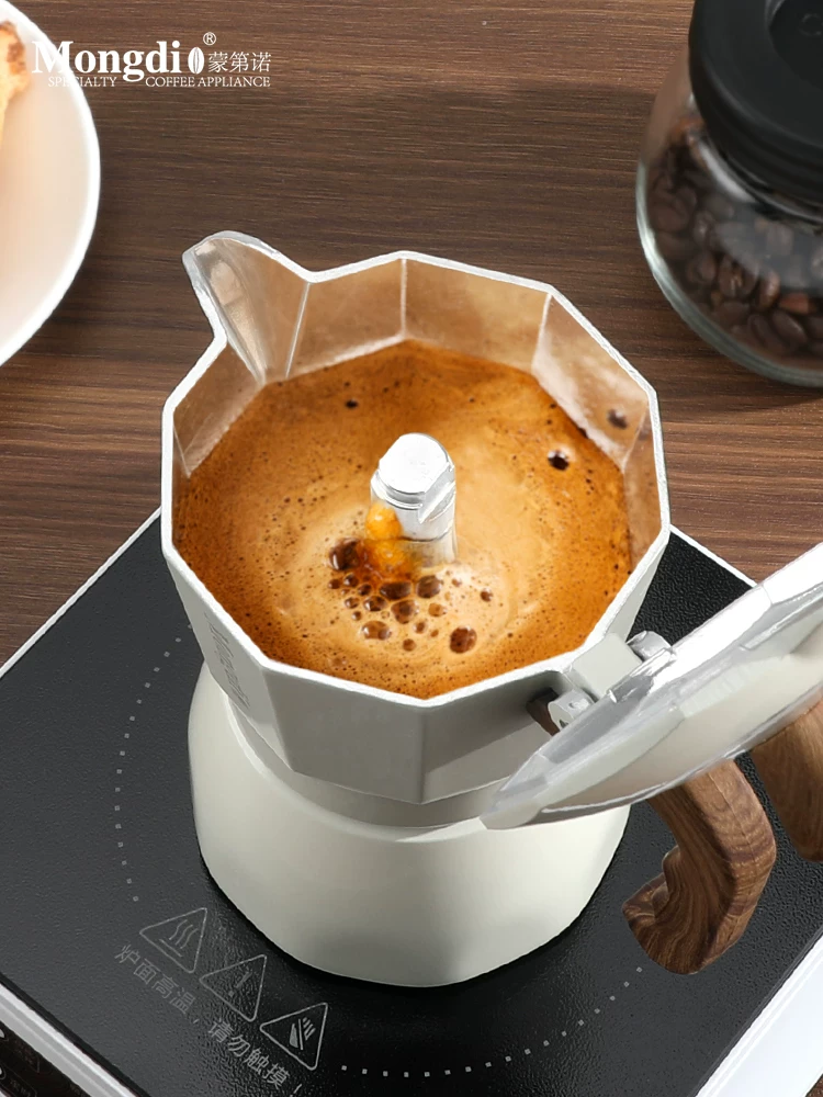 Bộ ấm pha cà phê moka van đôi Mongdio thế hệ thứ ba, ấm pha cà phê, máy pha cà phê espresso, dụng cụ pha cà phê