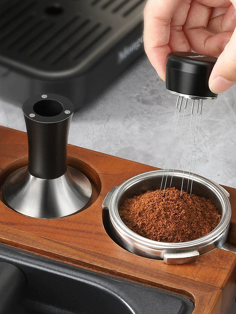 Kim phân phối cà phê và chày ép cà phê hai trong một Mongdio, chày ép cà phê chính hãng, phụ kiện cà phê 51/58mm