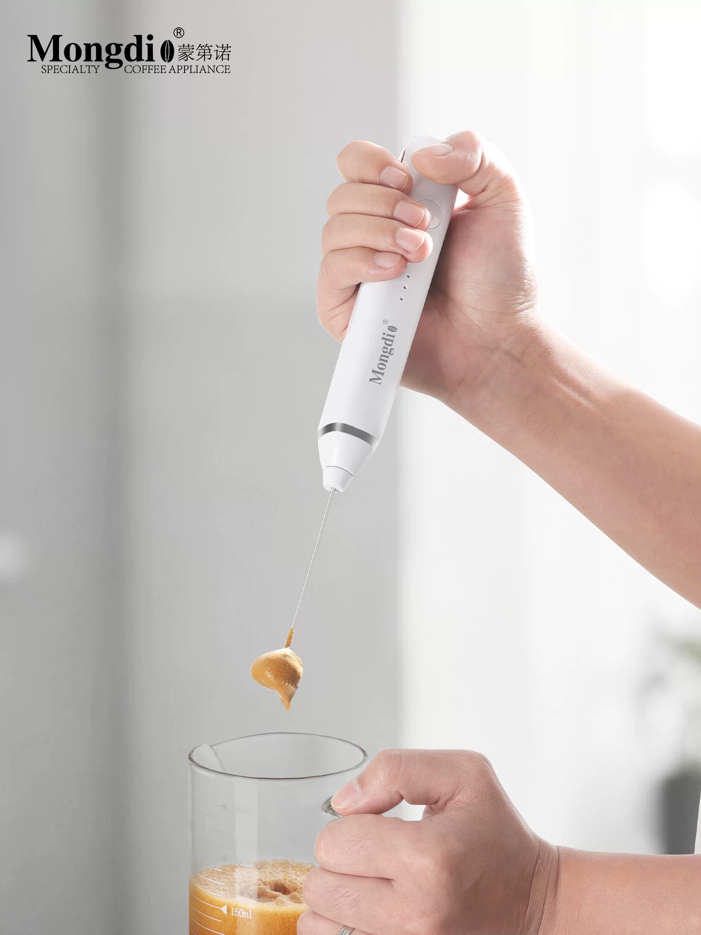 Máy tạo bọt sữa cà phê Mongdio Máy tạo bọt sữa Máy trộn sữa Máy khuấy sữa Máy đánh trứng điện