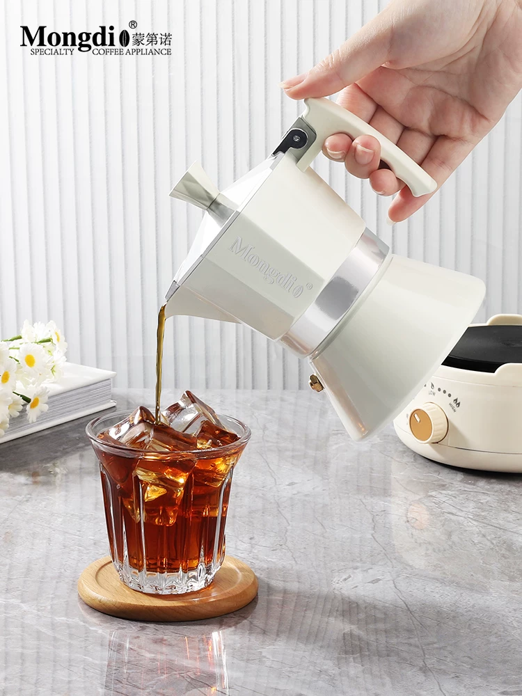 Mongdio Moka pot home espresso máy pha cà phê nhỏ kiểu Ý pha cà phê bằng tay bộ pha cà phê