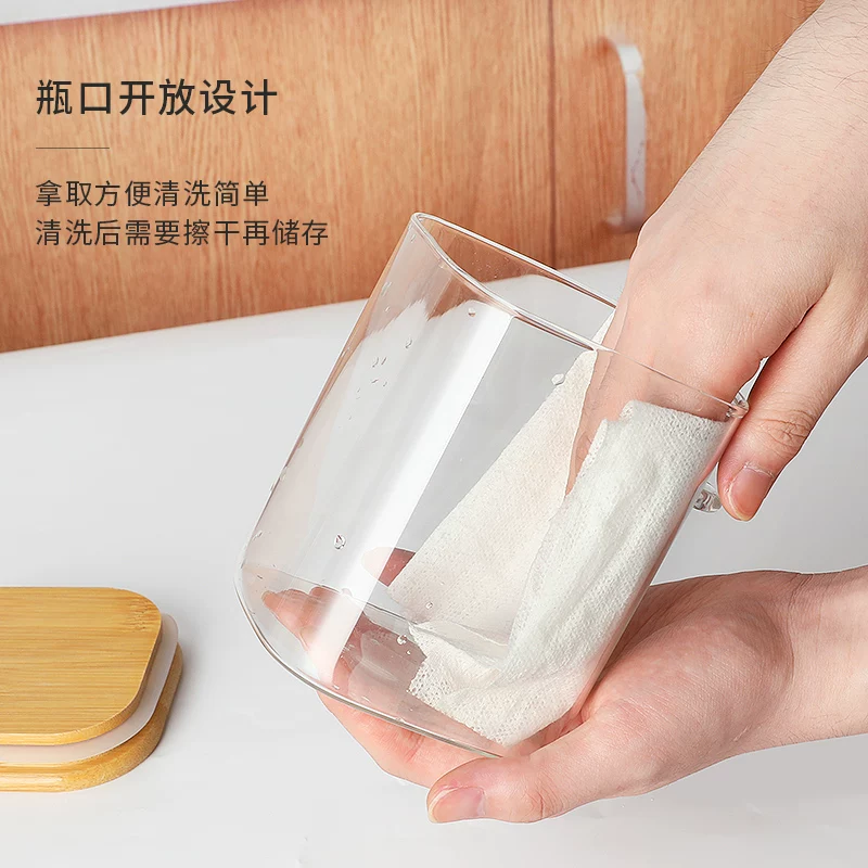 Hũ thủy tinh dày hình vuông, hũ bảo quản thực phẩm, dung tích lớn, chịu nhiệt cao, bảo quản ngũ cốc, chống ẩm