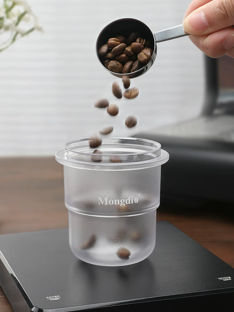 Cốc thu gom bã cà phê Mongdio, dụng cụ thu gom bã cà phê, cốc cân hạt cà phê, cốc thơm, tay cầm, cốc thu gom bã cà phê kiểu Ý 58mm