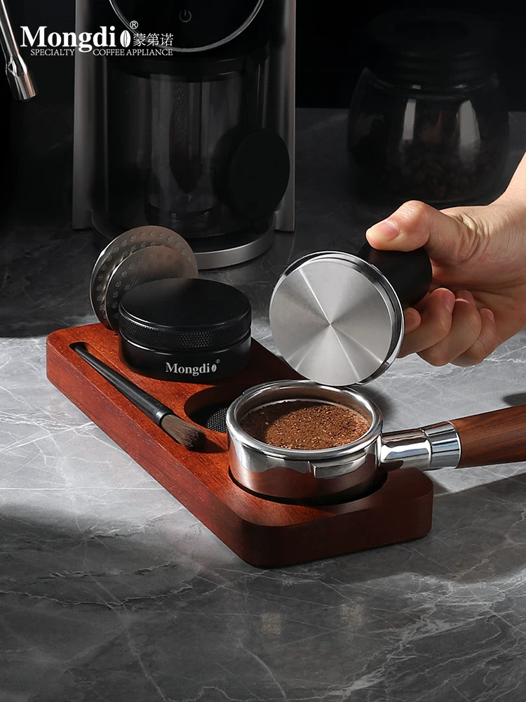 Đế ép cà phê Mongdio, dụng cụ phân phối, thảm ép, hộp đựng thiết bị pha cà phê, phụ kiện máy pha cà phê trọn bộ