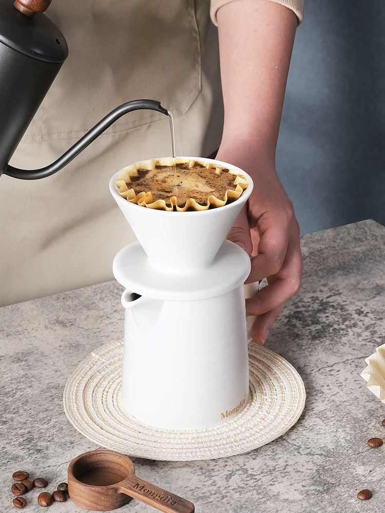 Bộ ấm pha cà phê kiểu Pour-over bằng gốm, bộ lọc cà phê kiểu nhỏ giọt, dụng cụ pha cà phê kiểu Pour-over