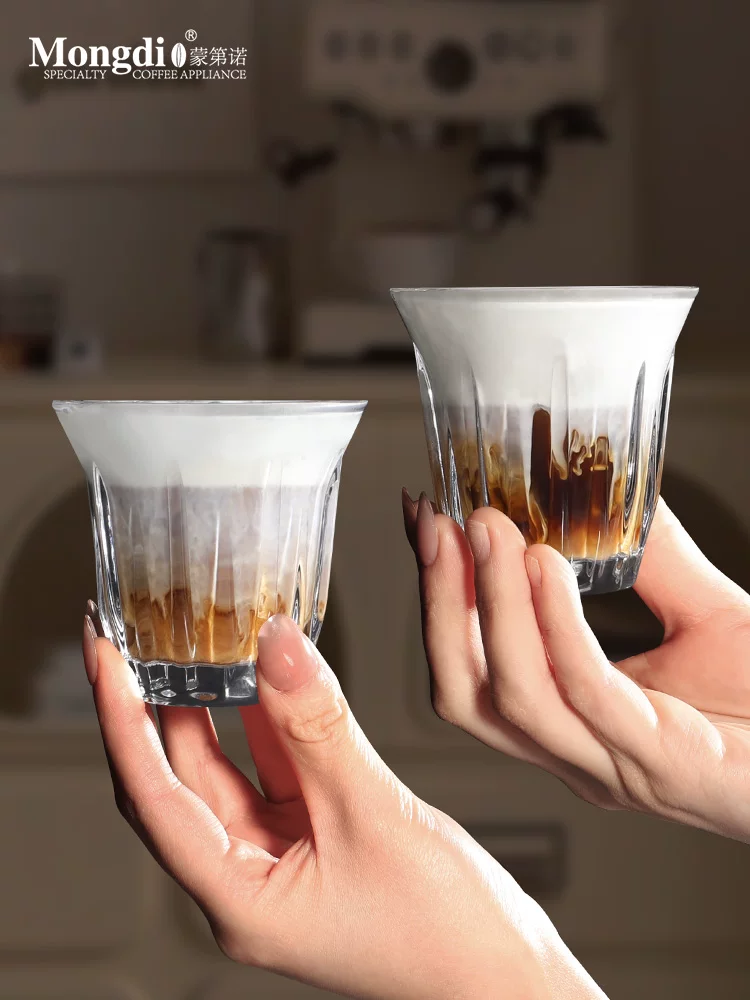 Cốc cà phê Mongdio cốc thủy tinh bẩn cốc cao cấp tinh tế cốc thủy tinh cà phê espresso cốc cà phê latte Mỹ