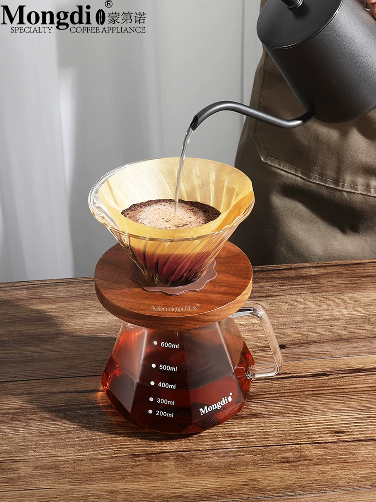 Bộ ấm pha cà phê thủ công Mongdio máy xay cà phê cầm tay máy pha cà phê quay tay thiết bị pha cà phê thủ công v60 cốc lọc chia sẻ nồi