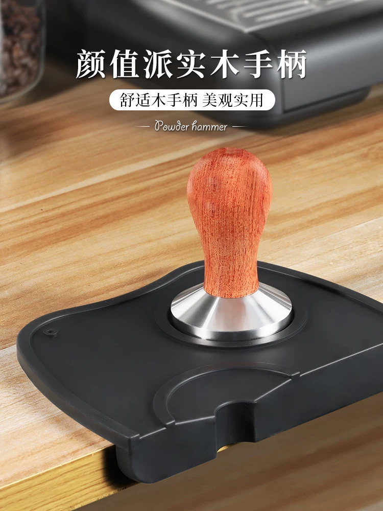 Dụng cụ ép cà phê Mongdio bằng thép không gỉ có tay cầm bằng gỗ 51mm 58mm