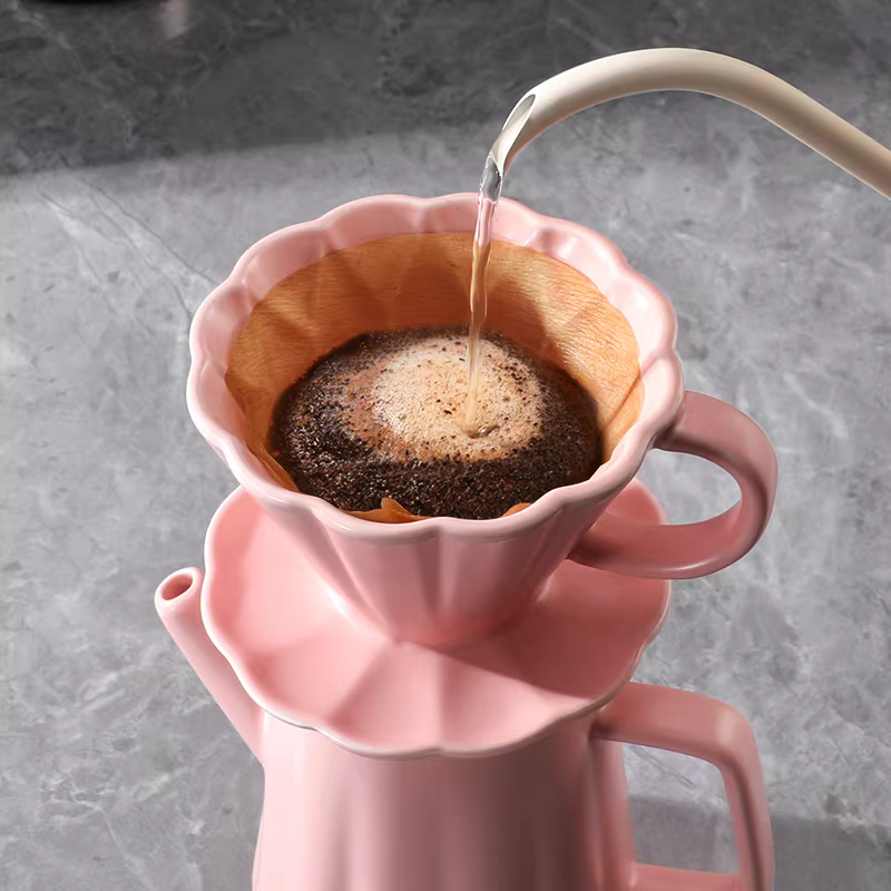 Bộ ấm pha cà phê thủ công Mongdio, máy pha cà phê xay bằng tay, cốc lọc cà phê bằng gốm quay tay, bộ dụng cụ pha cà phê hoàn chỉnh