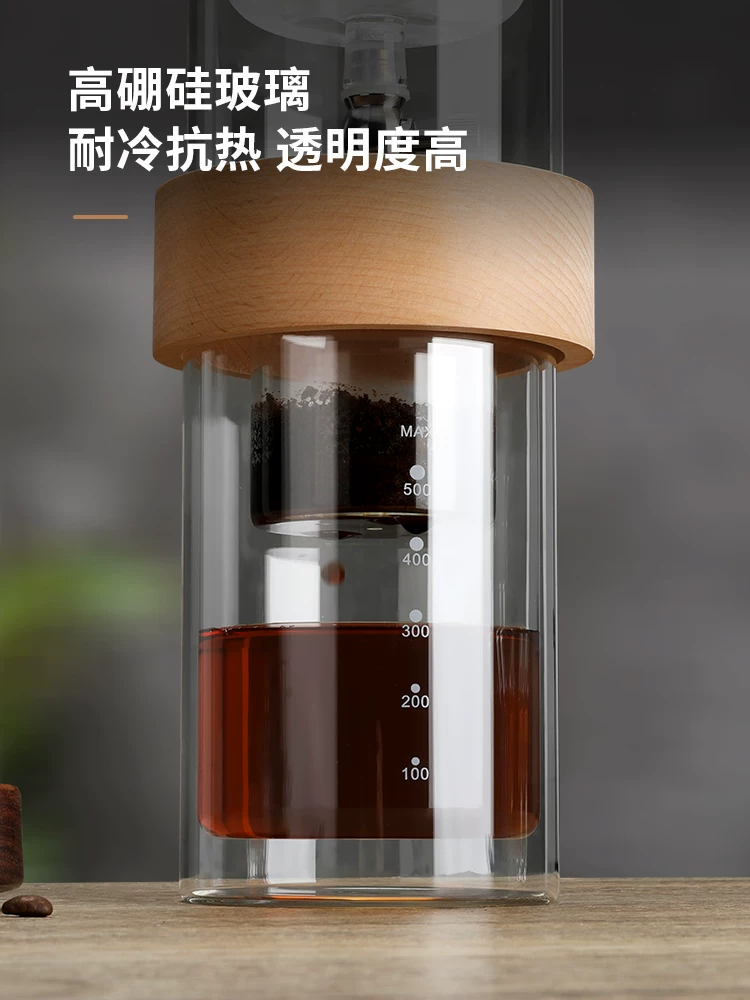 Bộ pha cà phê nhỏ giọt bằng thủy tinh gia dụng, ấm pha cà phê lạnh, bộ pha cà phê thủ công, ấm pha cà phê nhỏ giọt Mongdio