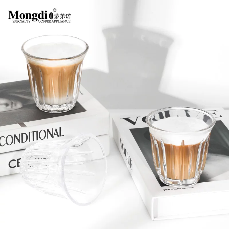 Cốc cà phê thủy tinh Mongdio, cốc cao cấp và tinh tế, cốc thủy tinh, cốc cà phê trắng kiểu Ý của Úc