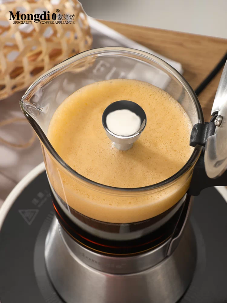 Máy pha cà phê bằng thép không gỉ Mongdio van đôi moka pot máy pha cà phê espresso tại nhà nhỏ máy pha cà phê bằng thép không gỉ