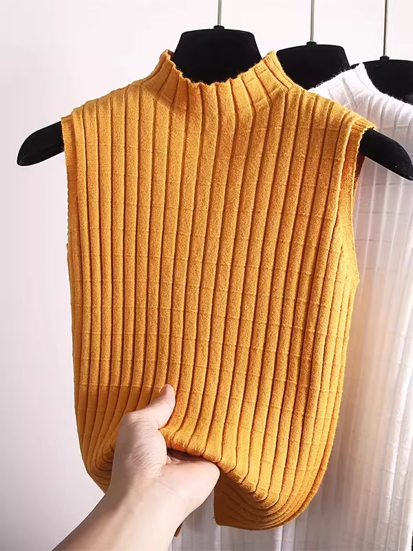 Áo len nữ Nanyou giảm giá, kiểu dáng mới, cổ nửa cao, không tay, ôm dáng, đa năng, thời trang.