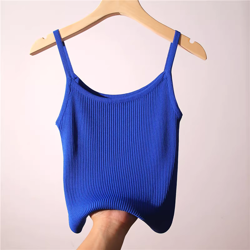 Giảm giá: Áo gile len lụa đá mùa hè mới dành cho nữ, thích hợp mặc dưới áo blazer hoặc làm áo khoác ngoài, giúp thon gọn, kiểu trễ vai, không tay.