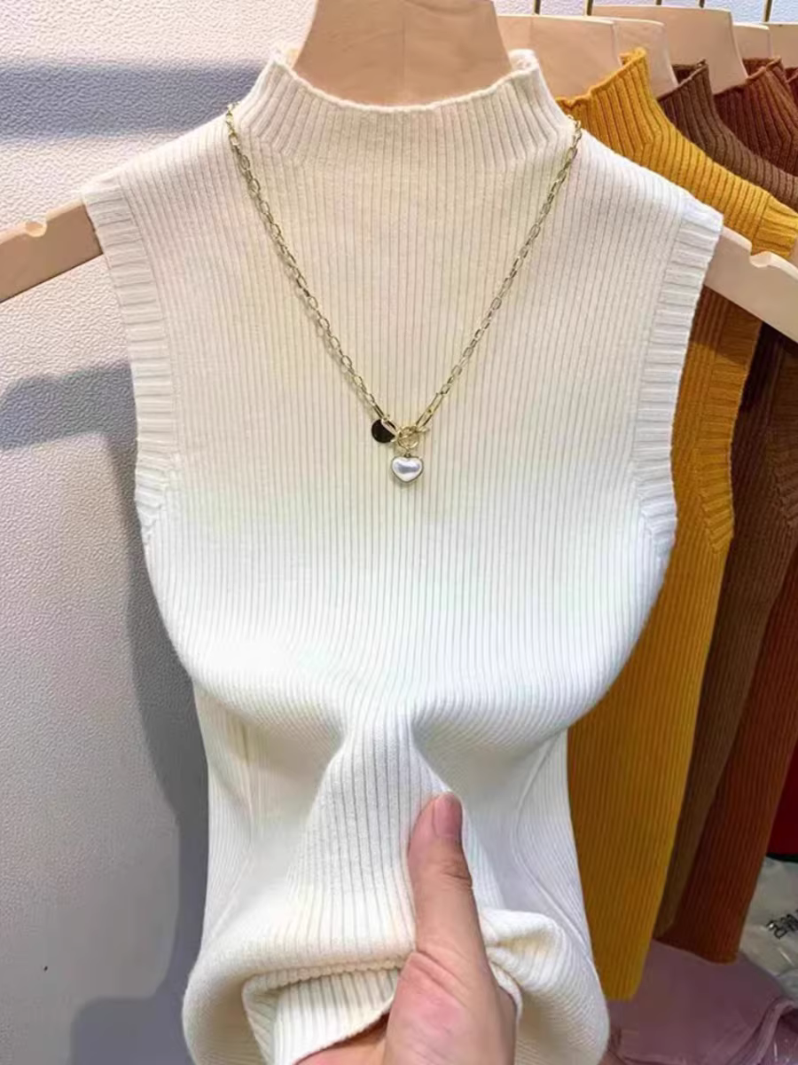 Giảm giá thanh lý quần áo nữ châu Âu, áo sơ mi cổ cao nửa cổ giảm giá, áo len, áo dệt kim thời trang, áo kiểu cơ bản.