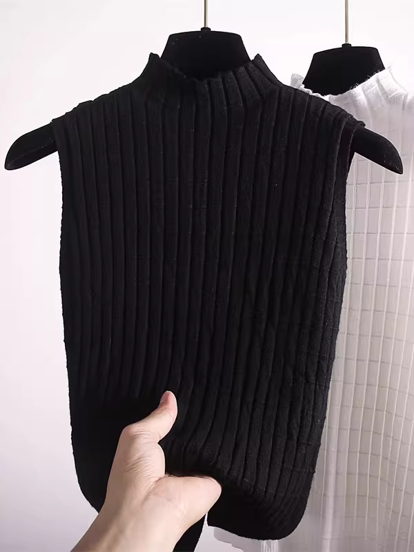 Áo len nữ Nanyou giảm giá, kiểu dáng mới, cổ nửa cao, không tay, ôm dáng, đa năng, thời trang.