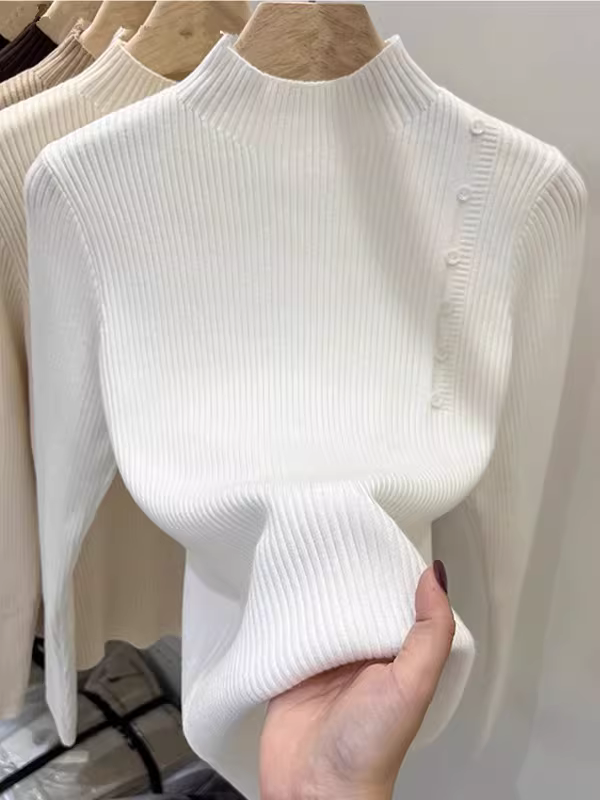 Hàng thanh lý quần áo nữ châu Âu, có mác cắt, áo len cài khuy mặc lớp, thiết kế thời trang và độc đáo cho mùa thu đông.