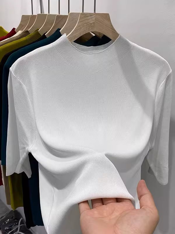 Hàng thanh lý: Áo nữ xuất khẩu, không mác, màu trơn, áo len tay lửng, áo thun trơn, áo thun tay lửng, áo độc đáo.