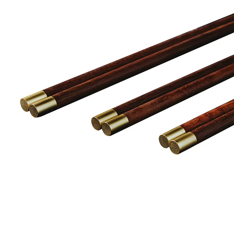Bộ 10 đôi đũa gỗ đàn hương đỏ phong cách mới Henghong, không sơn, hộp quà tặng cao cấp, họa tiết may mắn, dùng trong nhà và làm quà lưu niệm