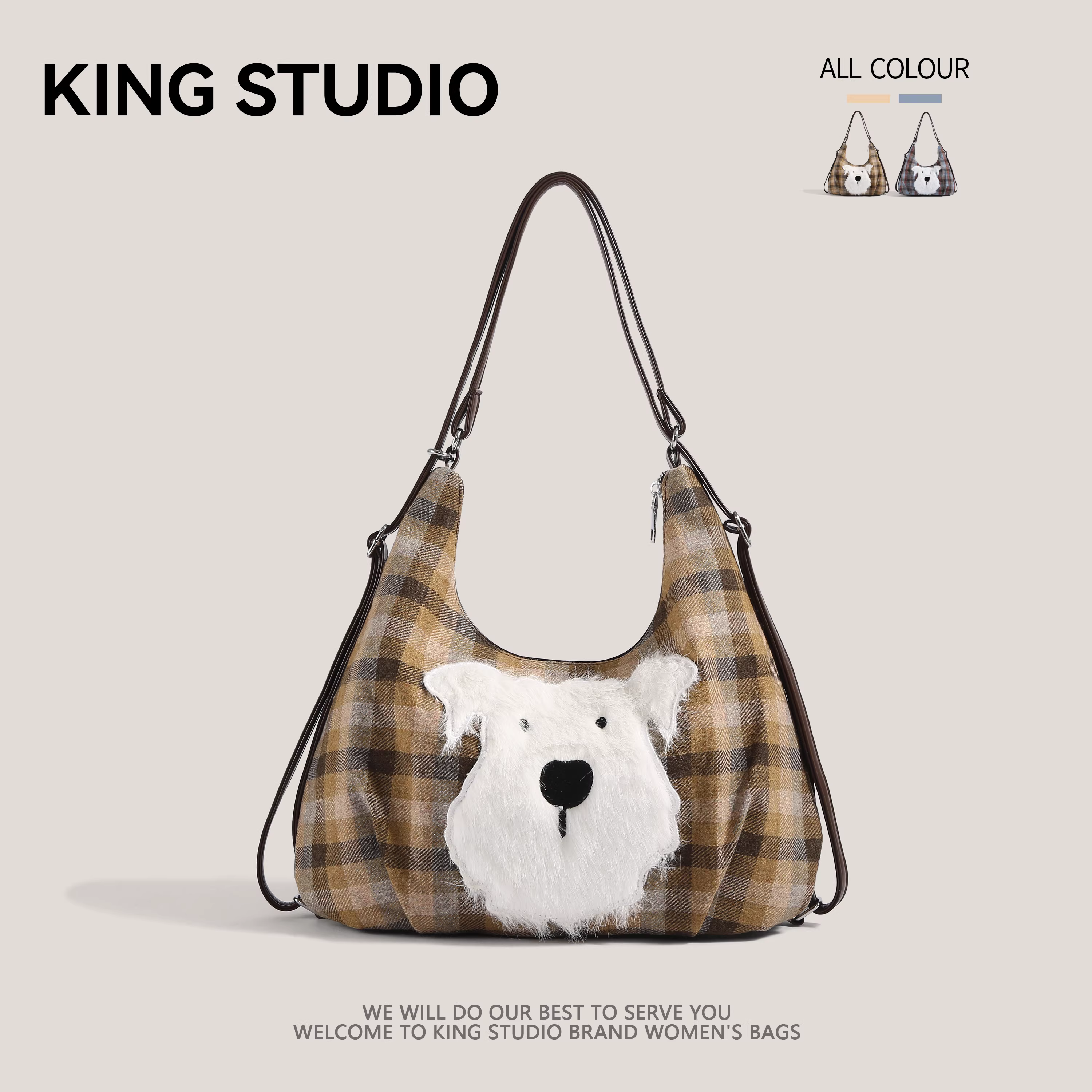 Túi Tote Tây Nguyên dễ thương dành cho nữ Thu/Đông 2025 Phong cách học viện Hàn Quốc mới Ba lô dung tích lớn Túi đeo vai đơn