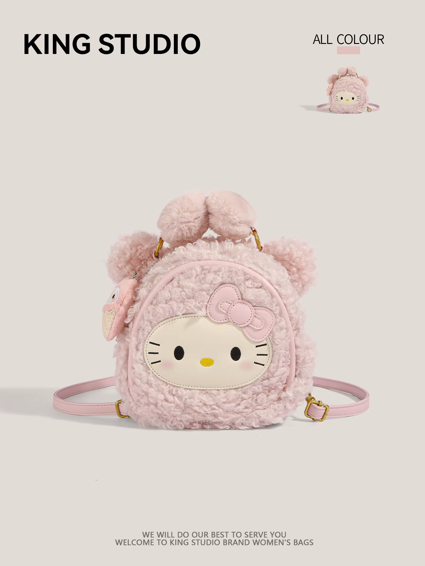 Ba lô Hello Kitty bằng vải bông dành cho nữ, mẫu mới 2026, ba lô nhỏ xinh dễ thương, ba lô học sinh Hello Kitty hoạt hình dành cho bé gái