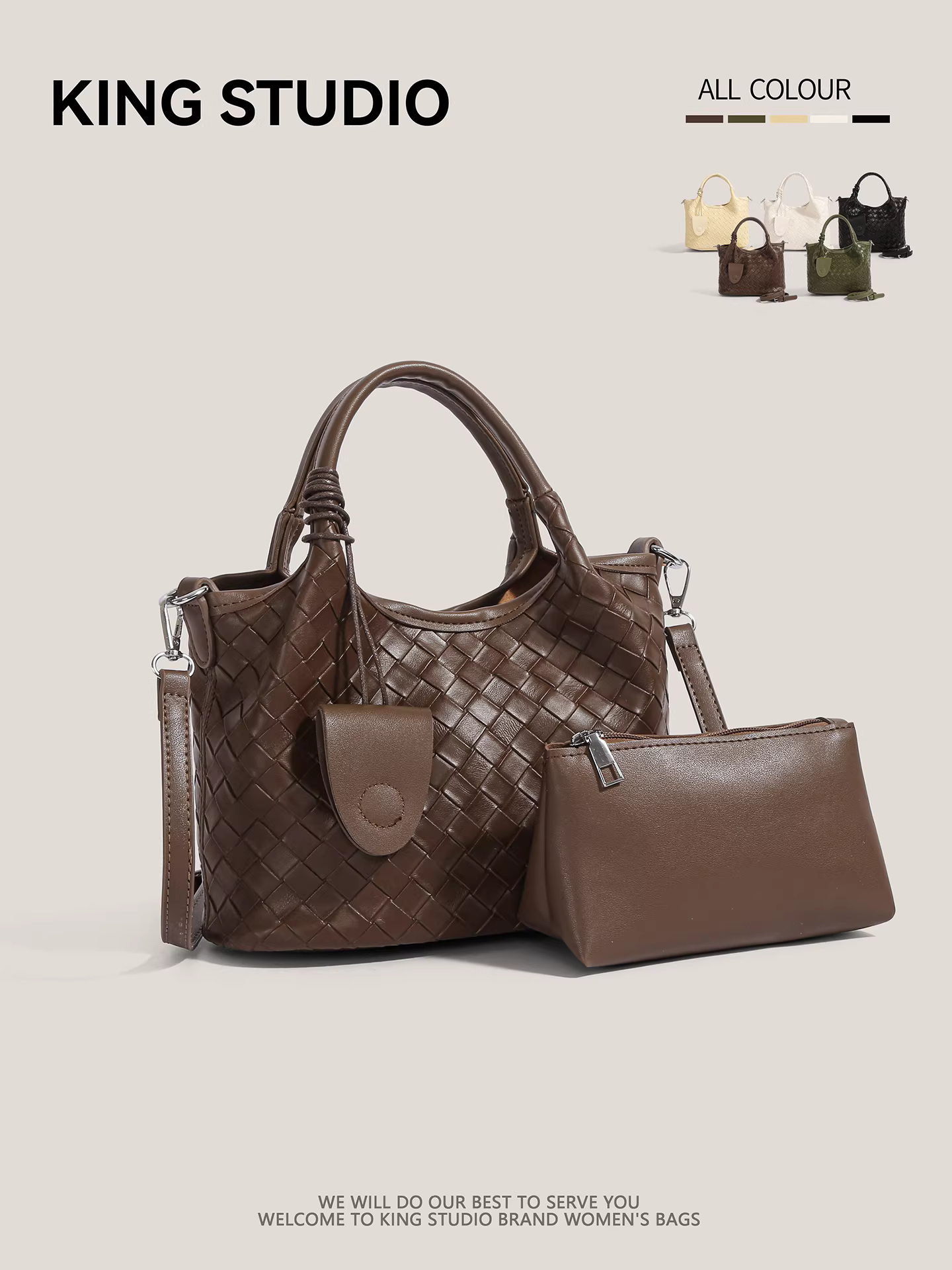 Túi xách dệt cao cấp dành cho nữ mùa thu đông 2025, kiểu dáng retro thời trang mới, đa năng, đeo vai, đeo chéo