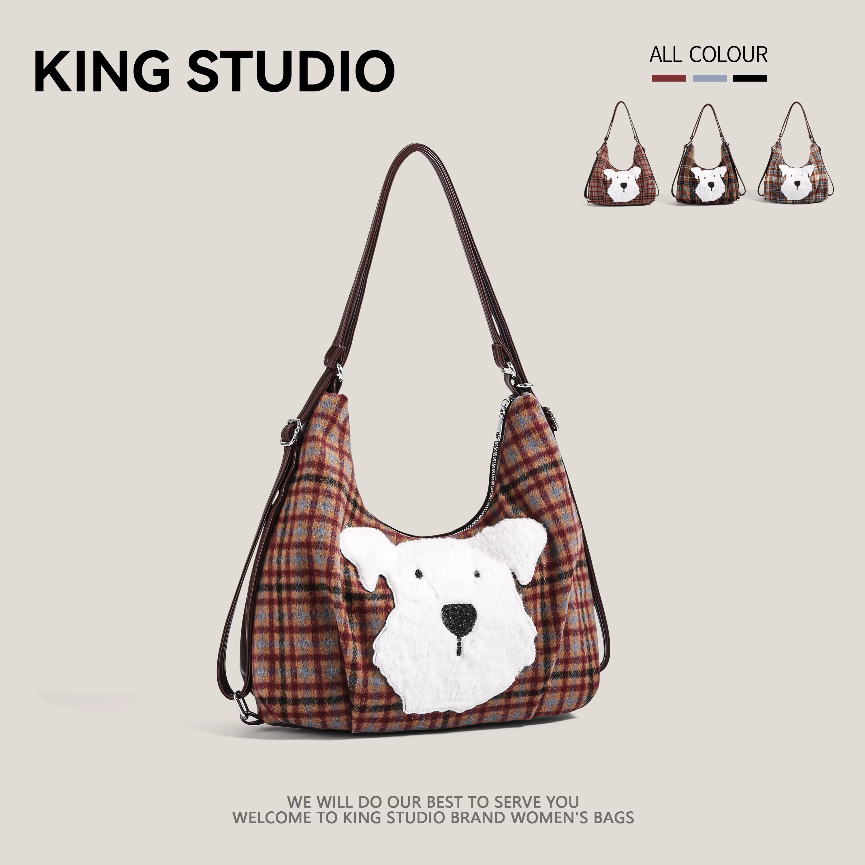 Túi tote dễ thương mùa thu đông phong cách Tây Nguyên dành cho nữ, mẫu mới 2025, kiểu Hàn Quốc, balo học sinh, dung tích lớn, túi đeo vai