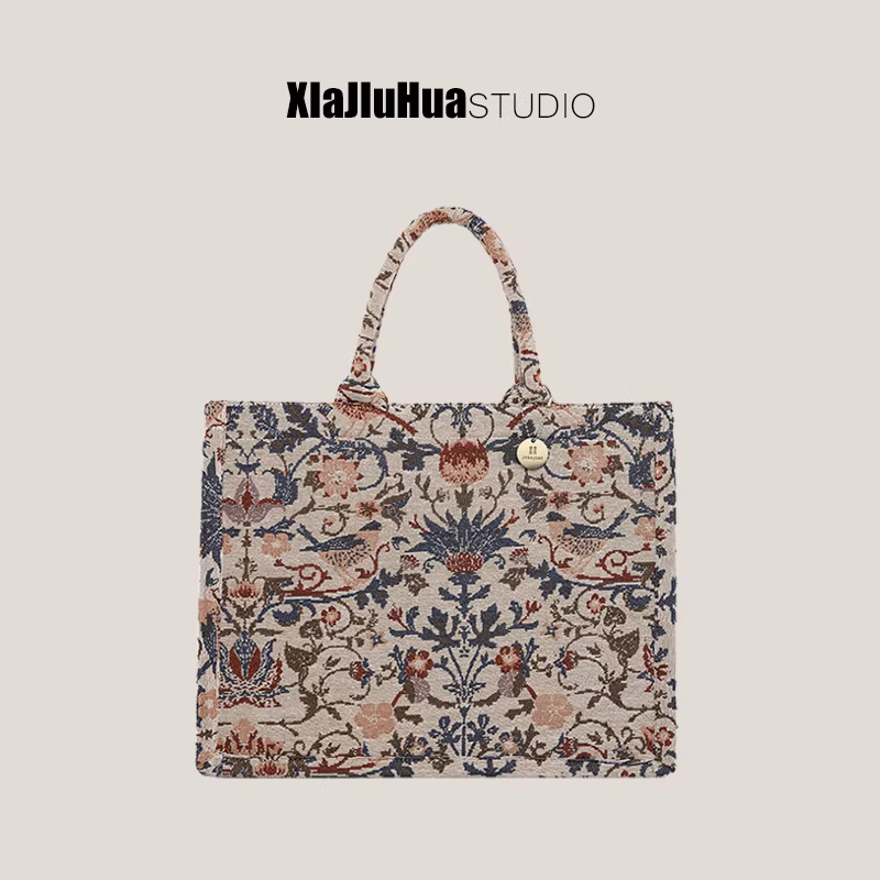 Túi tote thêu họa tiết DrinKing dành cho nữ, mẫu mới 2025, thời trang, đi làm, dung tích lớn, đeo vai